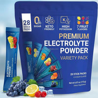 Poudre d'électrolytes végétaliens, édulcorée à la stévia, sans glucides, sachets d'hydratation, supplément quotidien de minéraux, boost d'énergie, ODM