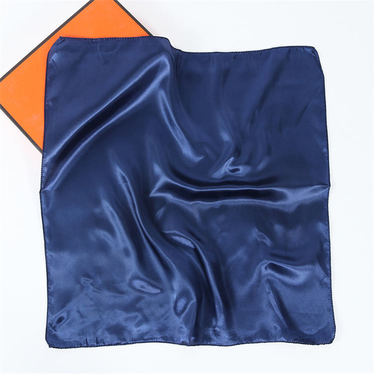 Custom Solid Colors Satin Silk Square Scarf for Women Hair Wrap