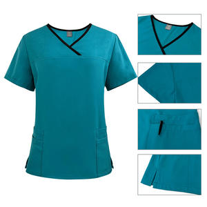 Conjuntos de Uniformes Médicos Cortos y Elásticos con Logotipo Personalizado, Uniformes de Hospital Unisex, Ropa de Trabajo para Enfermeras, Belleza, Salón Dental, Poliéster - Product Image 3