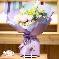 Papier d'emballage floral imperméable double face métallisé brillant style sable doré, recyclable, effet nacré, pour fleuristes - Grande Vente