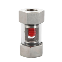 Indicateur de débit à visée directe avec roue à aubes en acier inoxydable 304, filetage femelle BSPT pour la surveillance des fluides hydrauliques, de l'eau et de l'huile dans les conduites
