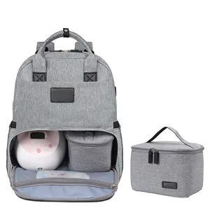 Diaper Bag Breast Pump Backpack - Multi-function Cooler And Moistureproof Bag Insulated Bags Legend Double Layer Food Polyester