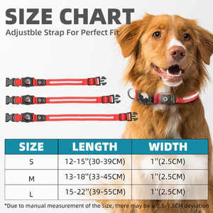 Skynuo kalung hewan peliharaan USB nilon, untuk Airtag IPX7 tahan air menyala bercahaya LED AirTag kerah anjing isi USB-C - Product Image 5