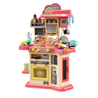 Cuisine en plastique pour enfants FiveStar de 80 cm, grande, jouet de simulation, maison, ensemble éducatif de cuisine sécuritaire, simulation de pulvérisation d'eau, ébullition