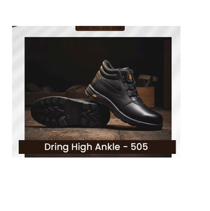Zapatos de seguridad industriales de cuero genuino para hombre, diseño duradero con cordones, suela resistente, estilo cómodo para el trabajo diario. - Product Image 1