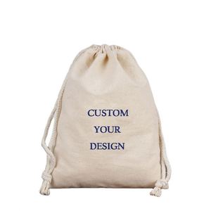 Wholesale Eco Friendly Custom Printed Personalized Colorful Natural Canvas Cotton Drawstring <b>Bag</b> - Product Image 3