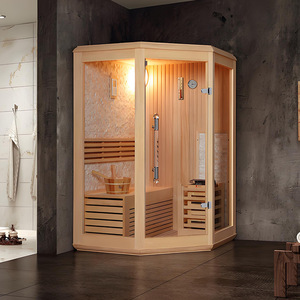 Ruang <span class=keywords><strong>Sauna</strong></span> Kayu Solid Uap Basah Komersial Tahan Lama Model Tradisional untuk 6-8 Orang Desain Baru Rumah <span class=keywords><strong>Sauna</strong></span> Kubah - Product Image 4