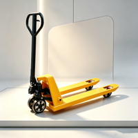 Chariot à palettes manuel robuste SYNGE avec roues en PU, capacité de 1,5 à 2 tonnes, personnalisable pour une utilisation en entrepôt
