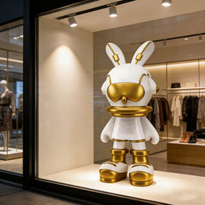 Statue de <span class=keywords><strong>lapin</strong></span> astronaute en résine sur mesure, grande taille, pour décorations, meuble TV, côté canapé, chambre à coucher, artisanat en résine, décoration - Product Image 2