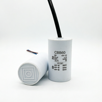 CBB60 25UF 450V AC Motorbetriebskondensator, 50/60Hz Kondensator mit Kabelanschluss, für Waschmaschine, Wasserpumpe, Lüftermotor