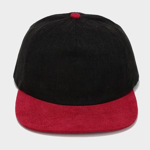 Gorras Premium Vintage Lisas de 5 Paneles con Visera Plana, Gorras Snapback de Pana con Bordado Personalizado, Gorras Snapback Sin Estructura - Product Image 3