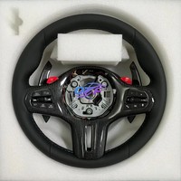Volant de voiture en cuir lisse en gros compatible avec Toyota GR Supra A90 A91, volant en fibre de carbone LED