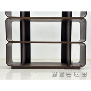 Mueble de Madera Rectangular Marrón para Exhibición de Vino, Moderno, para Sala de Estar u Oficina, Suministro Directo de Fábrica Foshan - Product Image 5