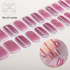 Kits de faux ongles géométriques Art Déco avec paillettes dorées et noires 3D Luxe Moderne - Product Image 4