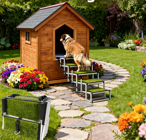 สนามหญ้าเทียมกลางแจ้งสัตว์เลี้ยงที่รับน้ำหนักได้สูงสำหรับเข้าและ<span class=keywords><strong>ออก</strong></span>จากรถสัตว์เลี้ยงสุนัขติด<span class=keywords><strong>รถ</strong></span> - Product Image 2