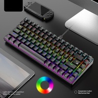 K84 clavier mécanique filaire remplaçable à chaud couleur magique rétro-éclairé 84 touches clavier de bureau de jeu pour ordinateur portable