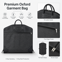 Sac de Voyage Pliable pour Hommes en Nylon Oxford et Cuir PU avec Coutures Contrastées, Ouverture Complète, Service Tout-en-un pour Marques