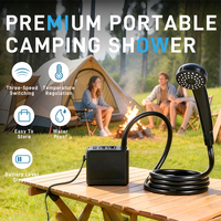 Douche de camping électrique portable avec affichage numérique, pompe de douche étanche rechargeable USB 8000 mAh pour la maison, les voyages et le nettoyage en extérieur