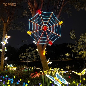 Événement de <span class=keywords><strong>vacances</strong></span> plante artificielle en plastique fleurs LED rougeoyantes lumières de roseau jardin événement centre commercial nouvel an affichage extérieur - Product Image 4