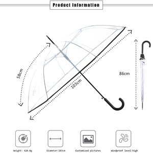 <span class=keywords><strong>Parapluie</strong></span> transparent coréen mignon avec logo personnalisé, <span class=keywords><strong>parapluie</strong></span> transparent clair <span class=keywords><strong>Paris</strong></span>, <span class=keywords><strong>parapluie</strong></span> transparent coréen - Product Image 3