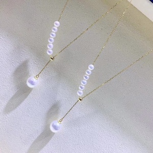 สร้อยคอเงินแท้ S925 ดีไซน์หรูหรา ประดับมุกน้ำจืด รุ่นใหม่ ฮูลู ฟูลู - Product Image 4