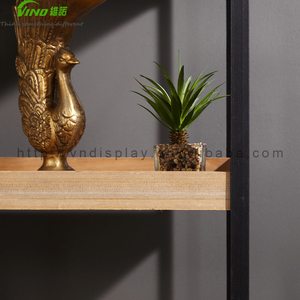 Chariot industriel à 4 étagères VINO WT231, présentoir de vente au détail avec finition vernie, montage facile, unités de rangement - Product Image 4