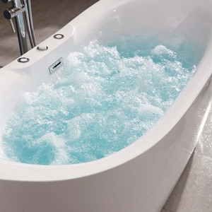 Baignoire à remous autoportante Gurgle, en acrylique, avec jets d'air massants et éclairage LED - Product Image 3