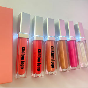 Brillo labial mate plateado de 7 ml al por mayor con luz LED, marca privada, libre de crueldad animal, brillo labial líquido vegano con espejo - Product Image 1