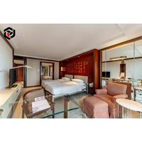 Ensemble de meubles de chambre d'hôtel de luxe en bois massif sur mesure pour suite d'hôtes 5 étoiles, lit king size, vente en gros