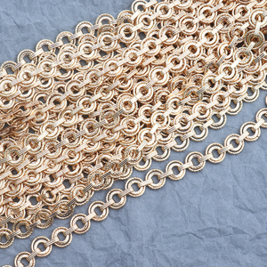 GUFEATHER C38 50cm/lot Chaîne en cuivre <span class=keywords><strong>multi</strong></span>-styles plaqué or 18 carats pour la fabrication de colliers et bracelets, accessoires de bijouterie en vrac - Product Image 3