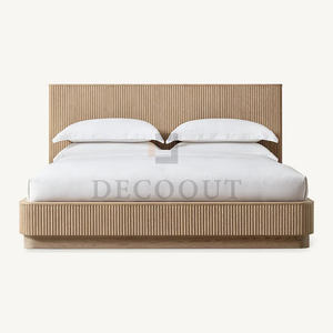 Luxury Modern Design Home Furniture Double Size Birch Wood <strong>Bed</strong> <strong>Frame</strong> with Reclaimed Oak for Bedroom Simple Teak Wood <strong>Bed</strong> - Product Image 3