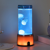 Lampe méduse en plastique à dôme circulaire, LED à changement de couleur, ambiance romantique, élégante, commande par interrupteur, cadeau pour enfant, noir, coupe basse, salon
