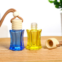 Vente en gros de flacons diffuseurs de parfum hexagonaux en verre vides, diffuseur d'air pour voiture, flacon de parfum, diffuseur d'huiles essentielles