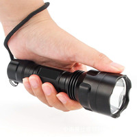 Lampe torche LED T6 en alliage d'aluminium étanche avec logo personnalisé QXMOVING, rechargeable, C8 Fast Track, lampe torche tactique de chasse