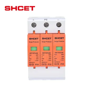 Premium quality 2 3 Lightning Arrester DC 1000V 20KA Discharge Current Surge Protector dc spd with promotion price