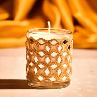 Kreativ geschnitztes/ausgehöhltes Duft kerzen glas mit goldenem Kerzen lieferanten Duftglas-Soja kerzen form