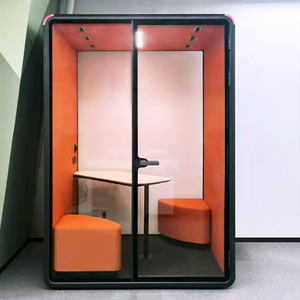 Cabine de bureau modulaire acoustique facile à assembler pour 2 personnes, insonorisée, pour l'intimité au travail, espace de coworking ouvert, personnalisable en usine - Product Image 2