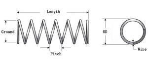 304 Stainless Steel Cylindrical Flat Wire Coils <strong>Compression</strong> <strong>Spring</strong> - Product Image 2