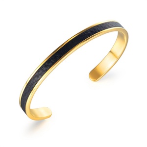 Customized Fashion Stainless Steel Jewelry C Shaped Open <b>Cuff</b> Couple <b>Bracelets</b> Men Women Accessories Leather <b>Bracelet</b> Jewelry - Product Image 3