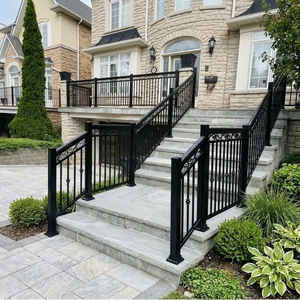 Balustrade moderne en alliage d'<span class=keywords><strong>aluminium</strong></span> sur mesure, montée au sol, pour escalier, <span class=keywords><strong>balcon</strong></span>, garde-corps en verre, résistant à l'eau et à la rouille, pour hôtel - Product Image 3