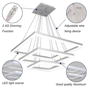 Lustre <span class=keywords><strong>LED</strong></span> simple en gros pour salon, style nordique, carré, artistique, créatif, pour <span class=keywords><strong>salle</strong></span> à manger, chambre, bar, éclairage - Product Image 3