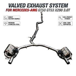 Échappement arrière à soupapes en acier inoxydable Vortex pour Mercedes AMG GT50 GT53 X290 3.0T avec double sorties de pot d'échappement chromées et unité sonore - Product Image 1