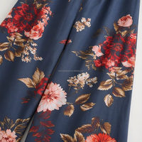 Combinaison à imprimé floral personnalisée à épaules dénudées pour femmes, pantalon en lin pour femmes