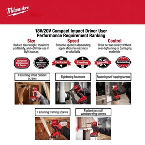 Tournevis sans fil <span class=keywords><strong>Milwaukee</strong></span> <span class=keywords><strong>M18</strong></span> 1/2 Brushless, outil de réparation domestique et automobile, tournevis électrique portatif sans fil, best-seller - Product Image 5
