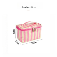 Trousse de Maquillage Imperméable en PVC Brillant Grande Capacité avec Poignée Souple et Fermeture Éclair, Idéale pour les Voyages, la Plage et les Cadeaux