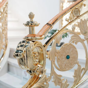 <b>Metal</b> stair guardrails in the Middle East, modern gold-plated stair <b>handrails</b> in Saudi Arabia, United Arab Emirates and Qatar - Product Image 1