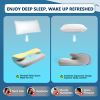 Oem odm nouveau 2024 contour orthopédique cervical anti bactéries oreiller ergonomique en mousse à mémoire de forme pour bien dormir