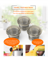 3 In 1 Bpa Gratis Plastic Behuizing Verse Citrus Wortel Fruit Groente Sapcentrifuge Oranje Koude Pers Slow Juicer Extractor Machine