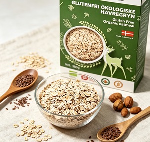 Fiocchi d'avena certificati senza glutine, in scatola, <span class=keywords><strong>cereali</strong></span> vegani integrali per colazione - Product Image 4