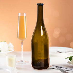 Bouteille de champagne en verre Bokengdi de 750 ml (75 cl) de <span class=keywords><strong>gros</strong></span>, noire, à <span class=keywords><strong>gros</strong></span> ventre, avec <span class=keywords><strong>bouchon</strong></span> en liège pour la tequila et le brandy - Product Image 5